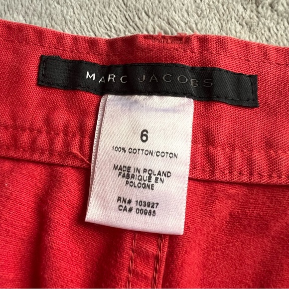Marc Jacobs Vintage Y2K Wide Leg Cotton Cuffed Chino Sailor Pants Red Sz 6 - Picture 3 of 16